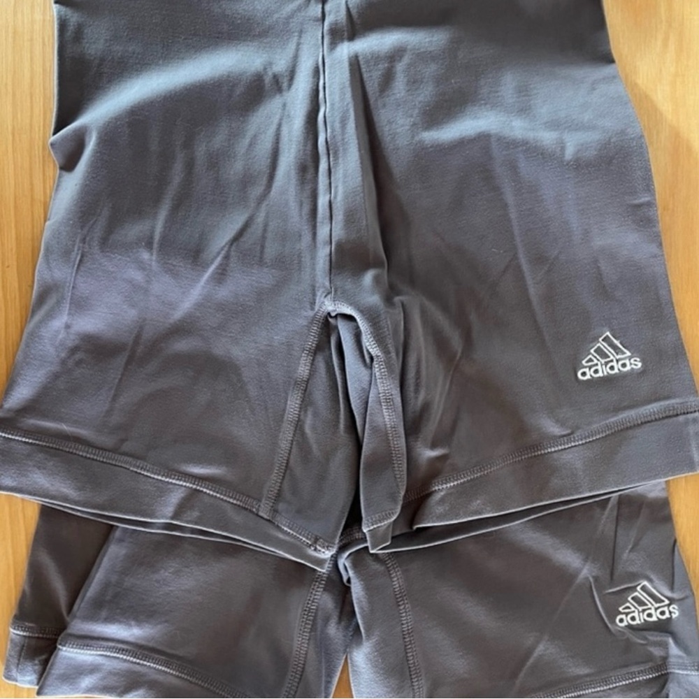 2x Adidas Short Running Tights, Volleyball Shorts, Small, Pewter Grey